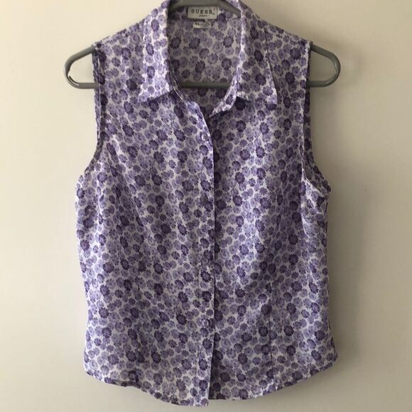 Guess Sleeveless blouse size XL gently Used - Picture 1 of 6